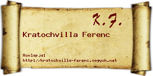 Kratochvilla Ferenc névjegykártya