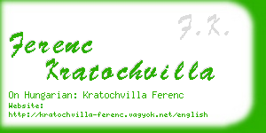 ferenc kratochvilla business card